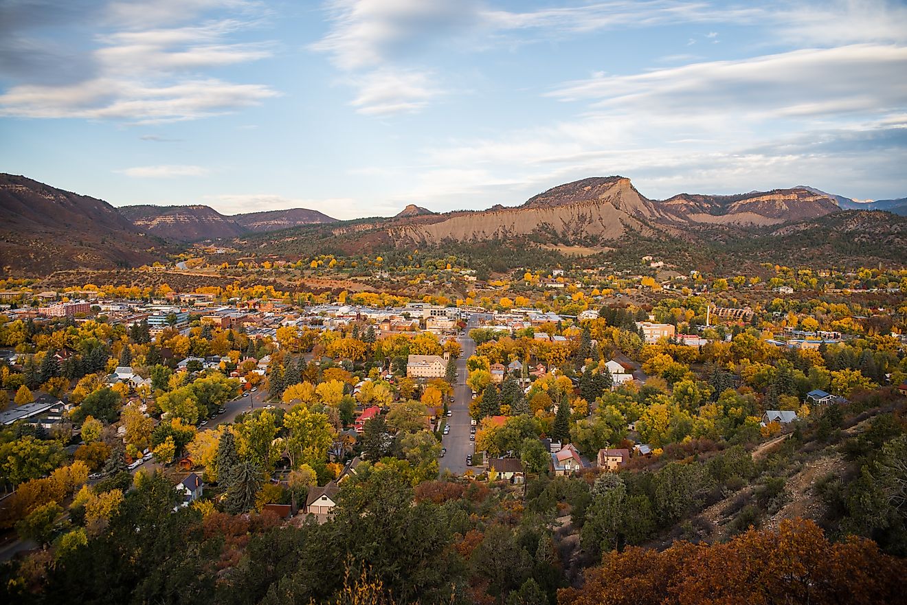 Aerial view of Durango, Colorado.