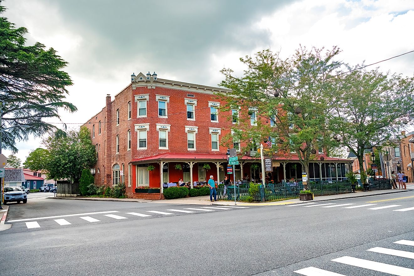 Historic downtown of Berlin, Maryland. 