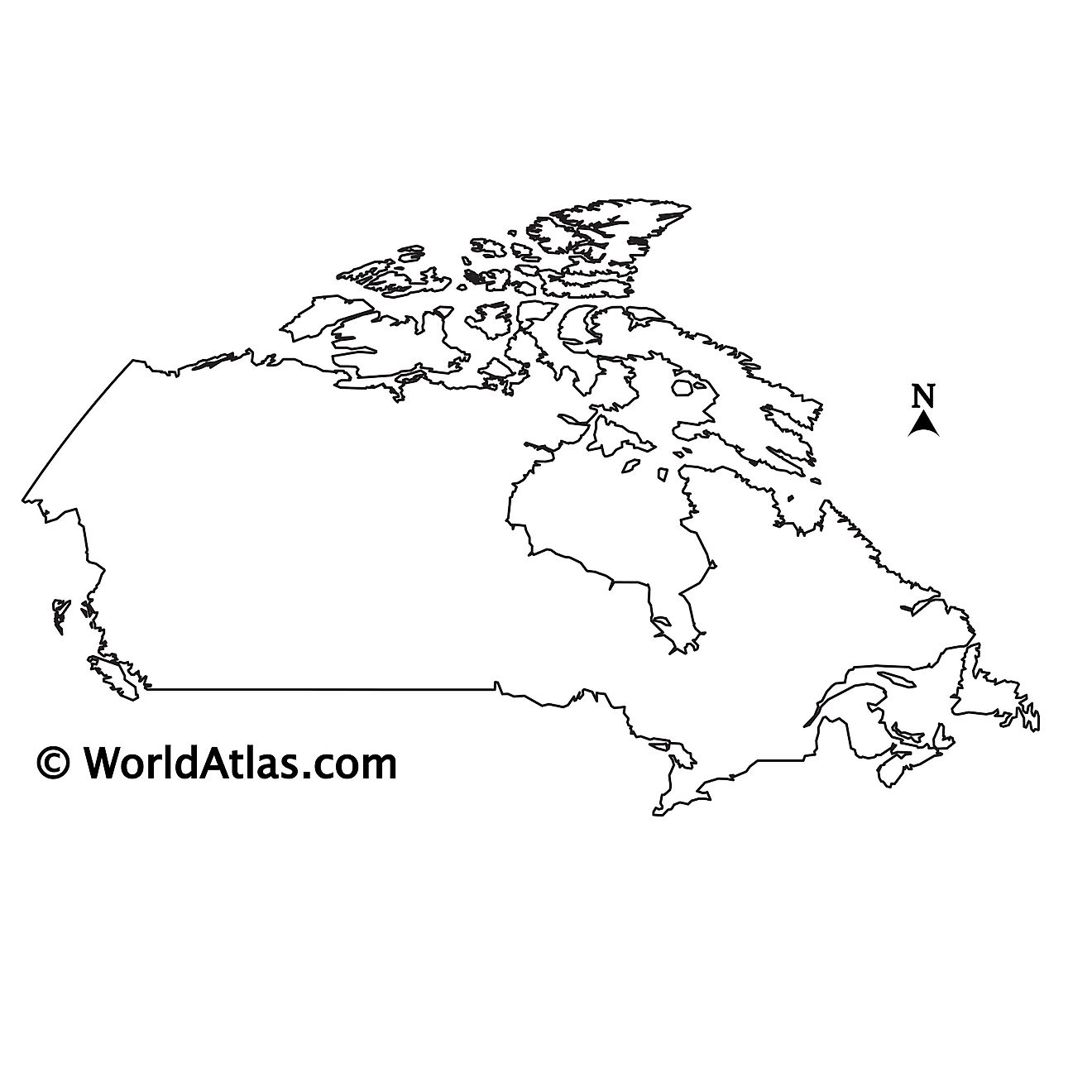 Blank Physical Map Of Canada