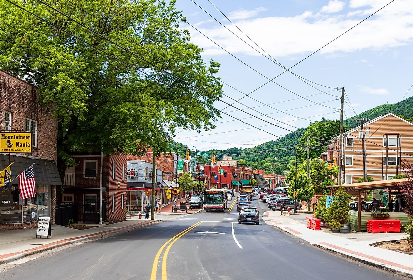 Boone, North Carolina, Main Street. Image credit Nolichuckyjake via Shutterstock.com