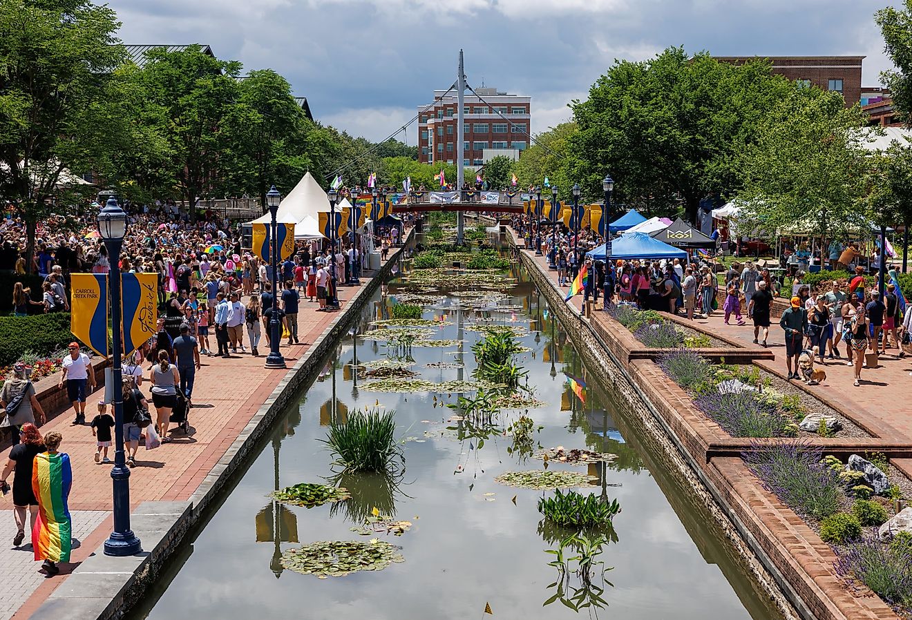 Frederick PRIDE festival at Carroll Creek Park, Maryland. Image credit blubird via Shutterstock