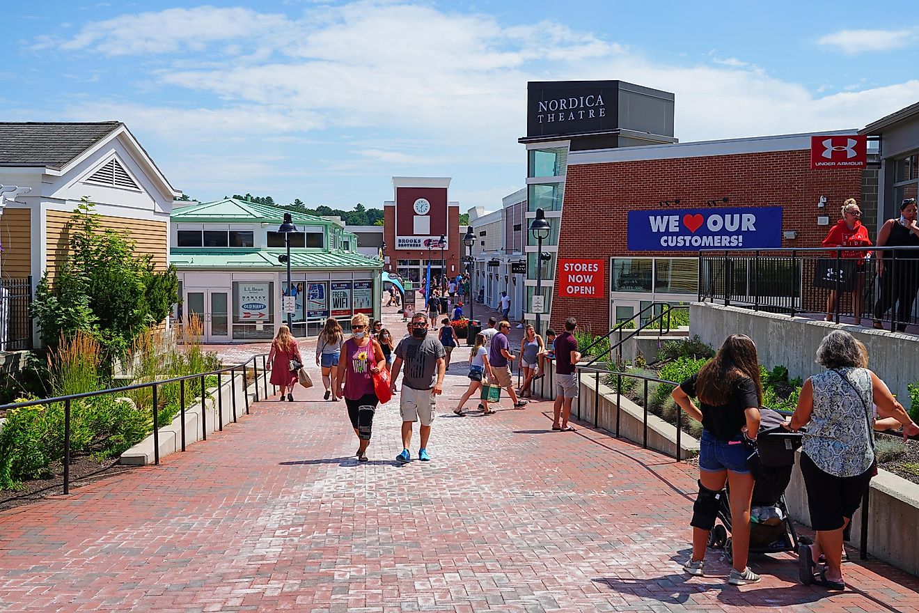 Downtown Freeport, Maine, USA - A Hub for Outlet Shopping. Editorial credit: EQRoy / Shutterstock.com