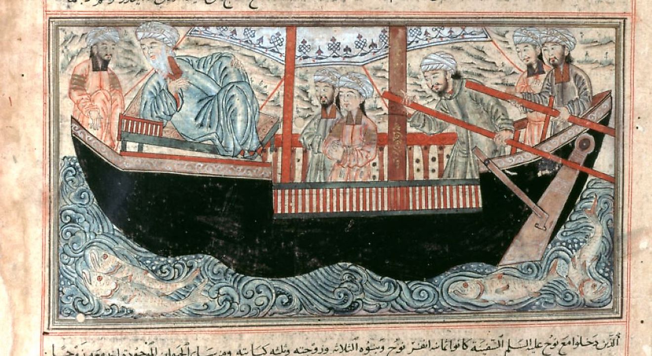 Noah’s Ark, From the Nasser D. Khalili Collection of Islamic Art. Image by Rashid-al-Din Hamadani, CC BY-SA 4.0, via Wikimedia Commons