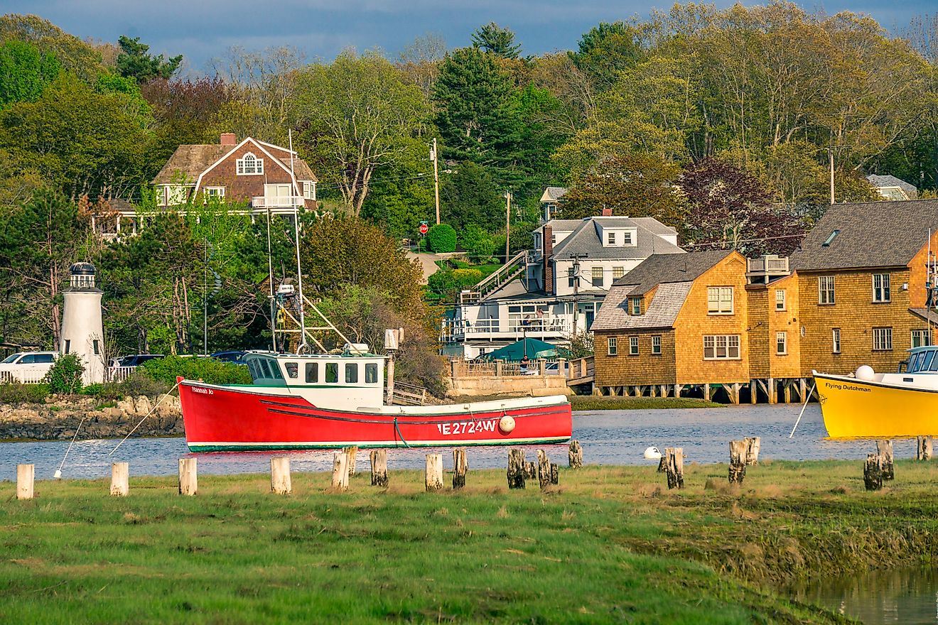 The beautiful town of Kennebunkport, Maine. Editorial credit: Pernelle Voyage / Shutterstock.com.