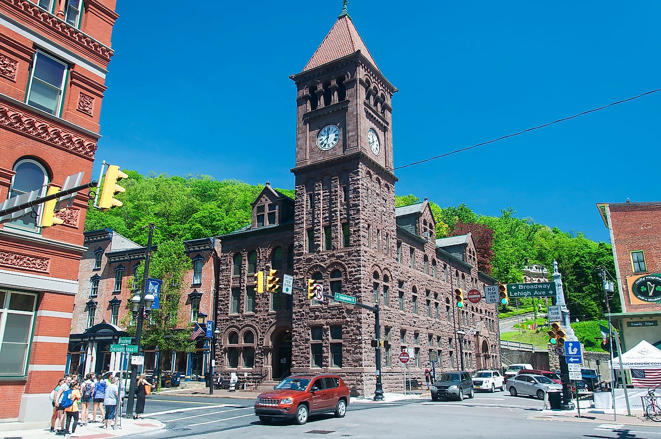Landmark Buildings in Historic Jim Thorpe, Pennsylvania, USA. Editorial credit: Dan Hanscom / Shutterstock.com