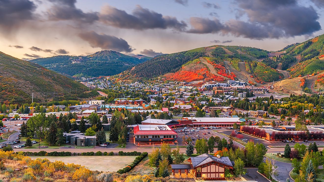 Aerial view of Park City, Utah.