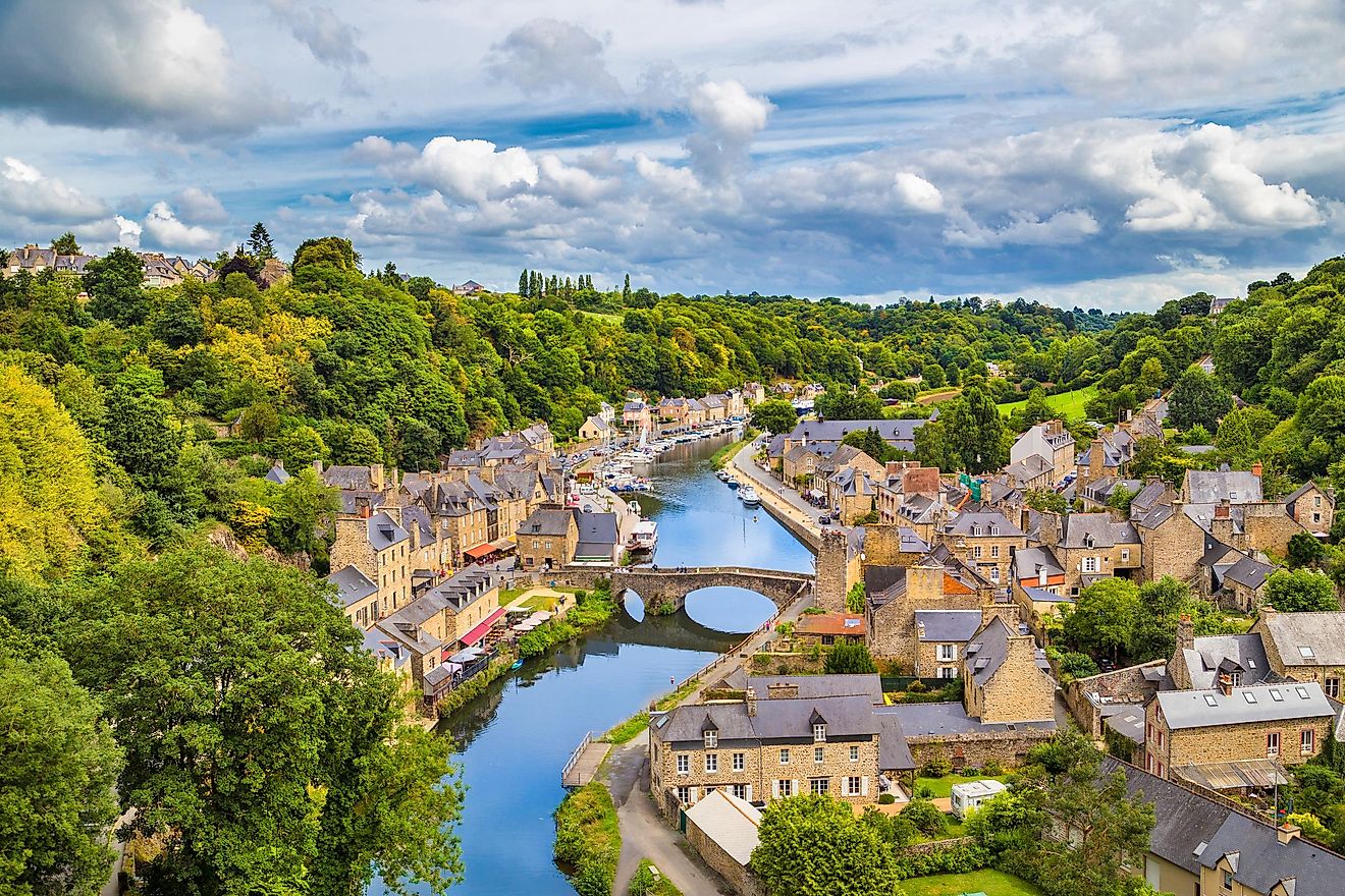 A picturesque town of Dinan in Brittany, France.