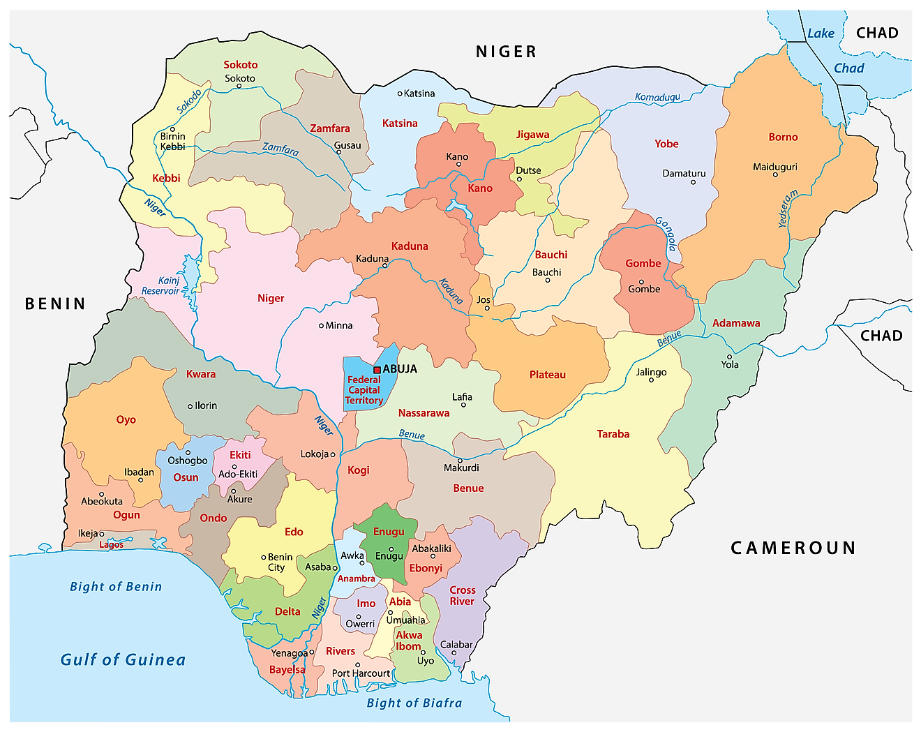 Printable Blank Map Of Nigeria Outline Transparent Map - Riset