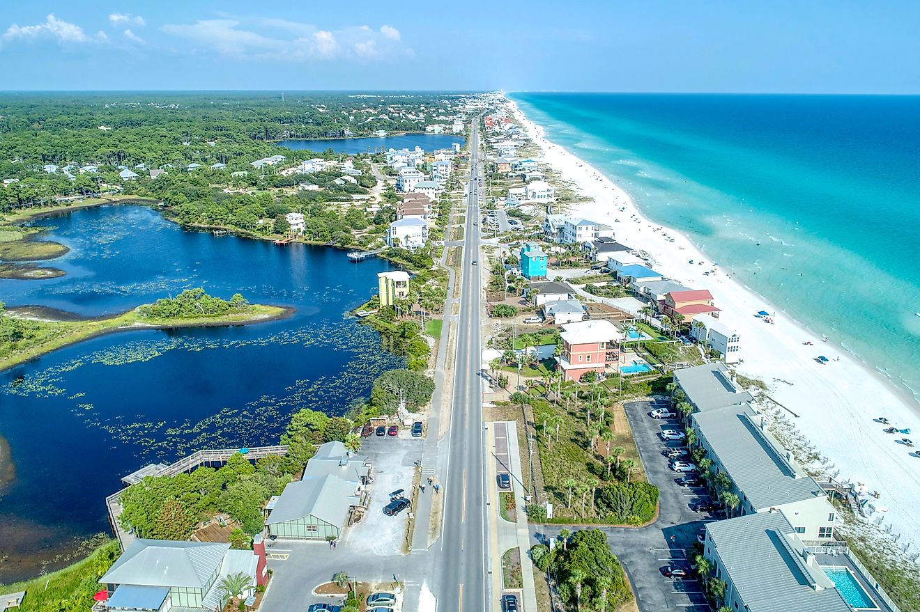 The scenic Highway 30A in Florida.