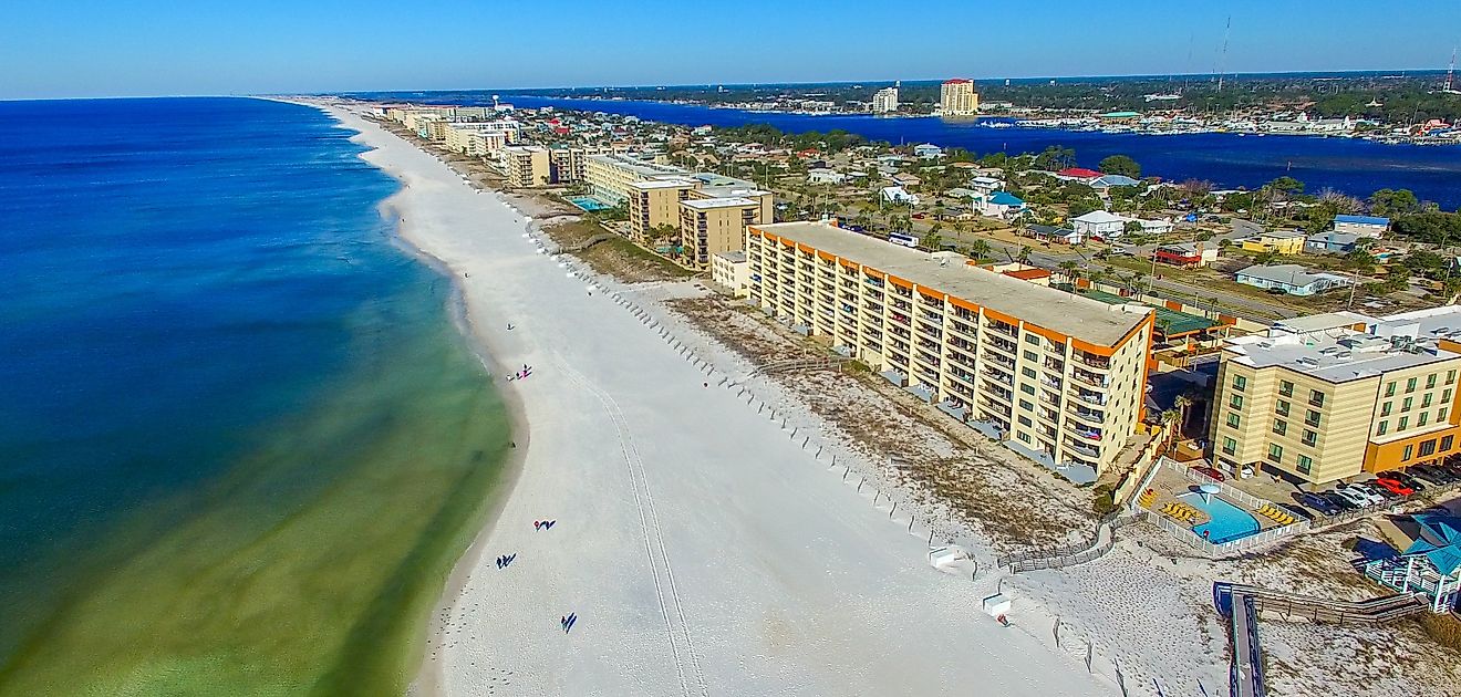 Aerial view of Panama City, Florida.