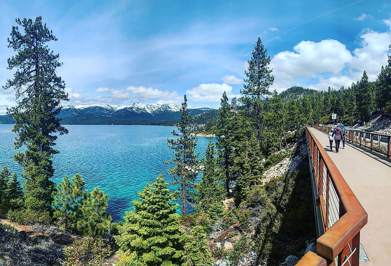 Lake Tahoe’s East Shore walking path in Incline Village, Nevada.