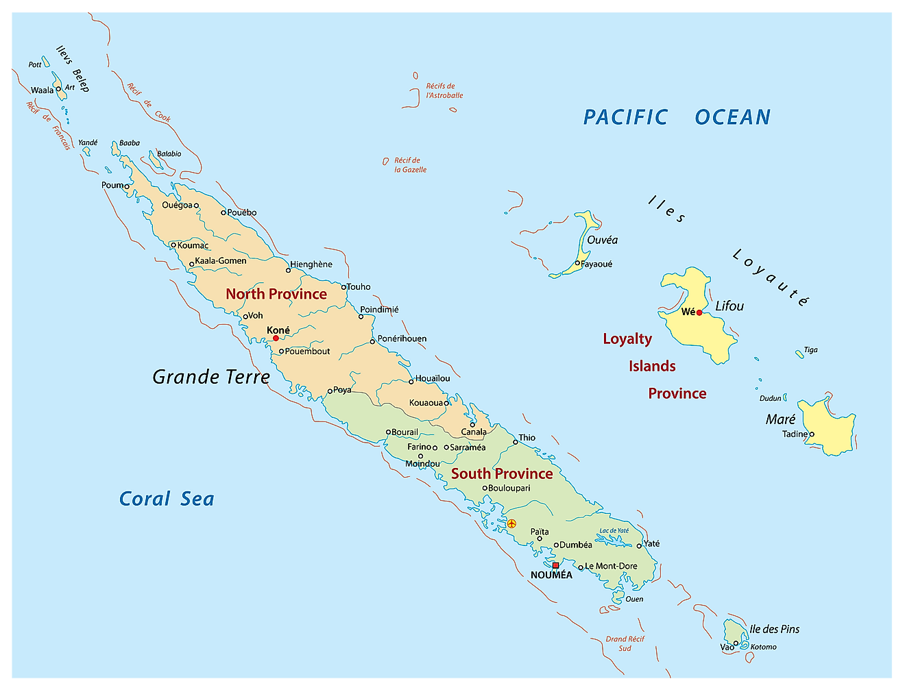 Provinces Of New Caledonia Map 
