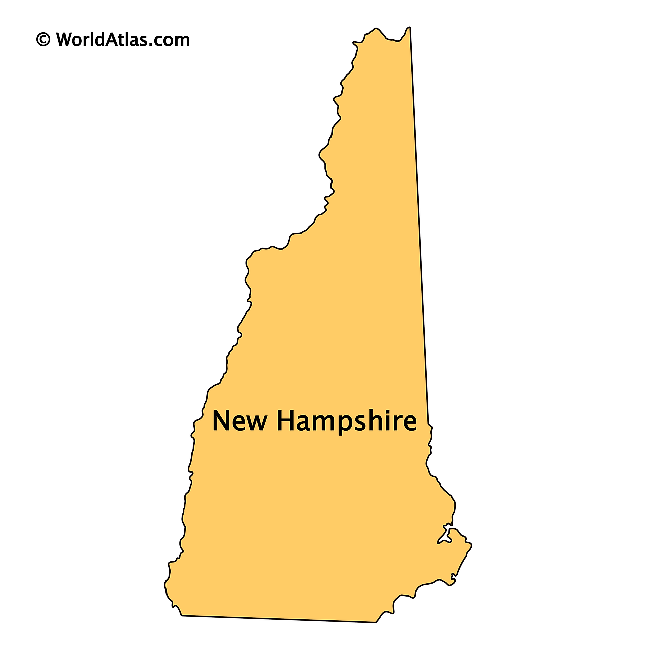 Mapa de contorno de New Hampshire