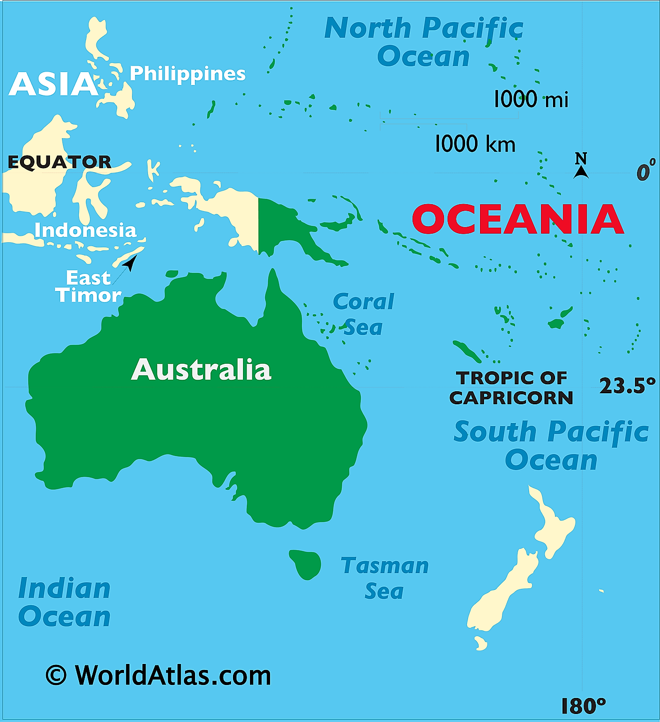 Australia On The Map Of The World