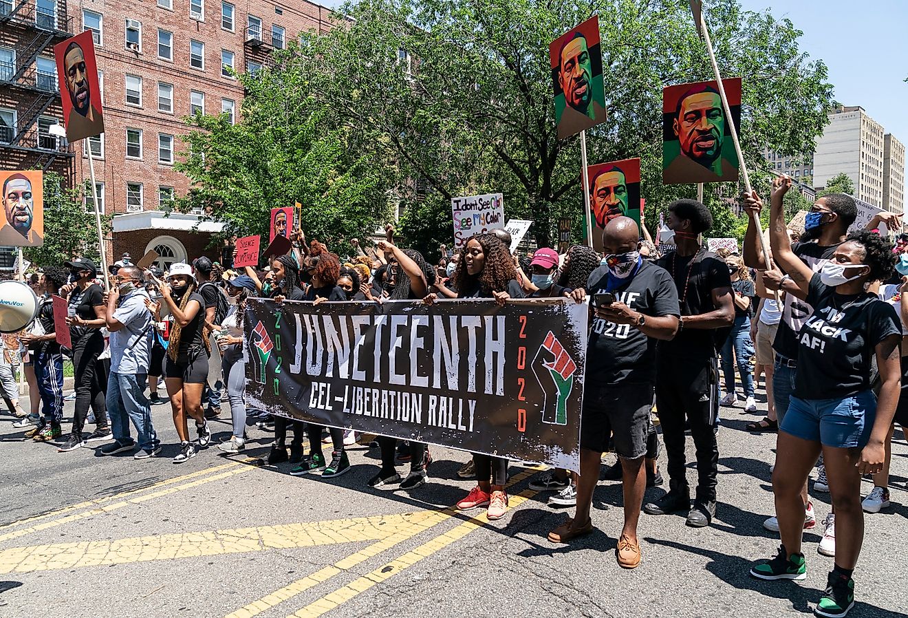 Juneteenth celebration at Brooklyn Public Library at the Grand Army Plaza, New York. Image credit lev radin via Shutterstock