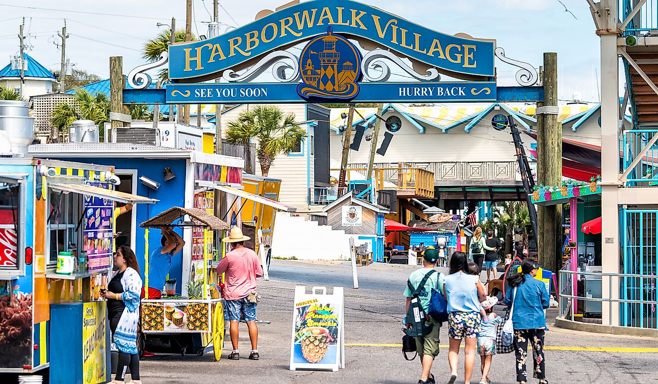 Harborwalk Village in Destin, Florida. Editorial credit: Andriy Blokhin / Shutterstock.com.