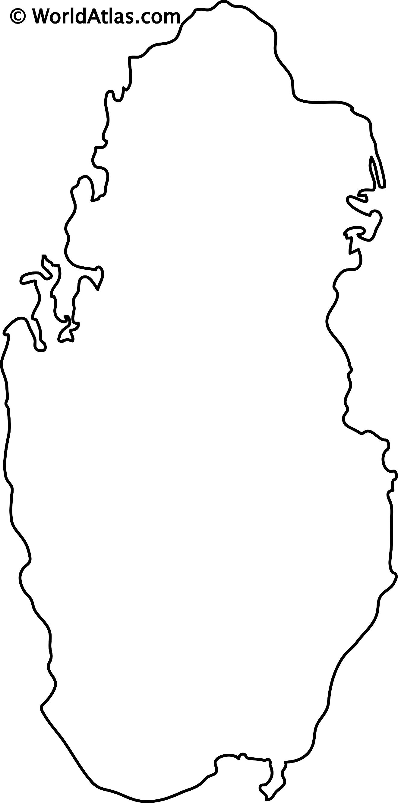 Blank Map Of Qatar