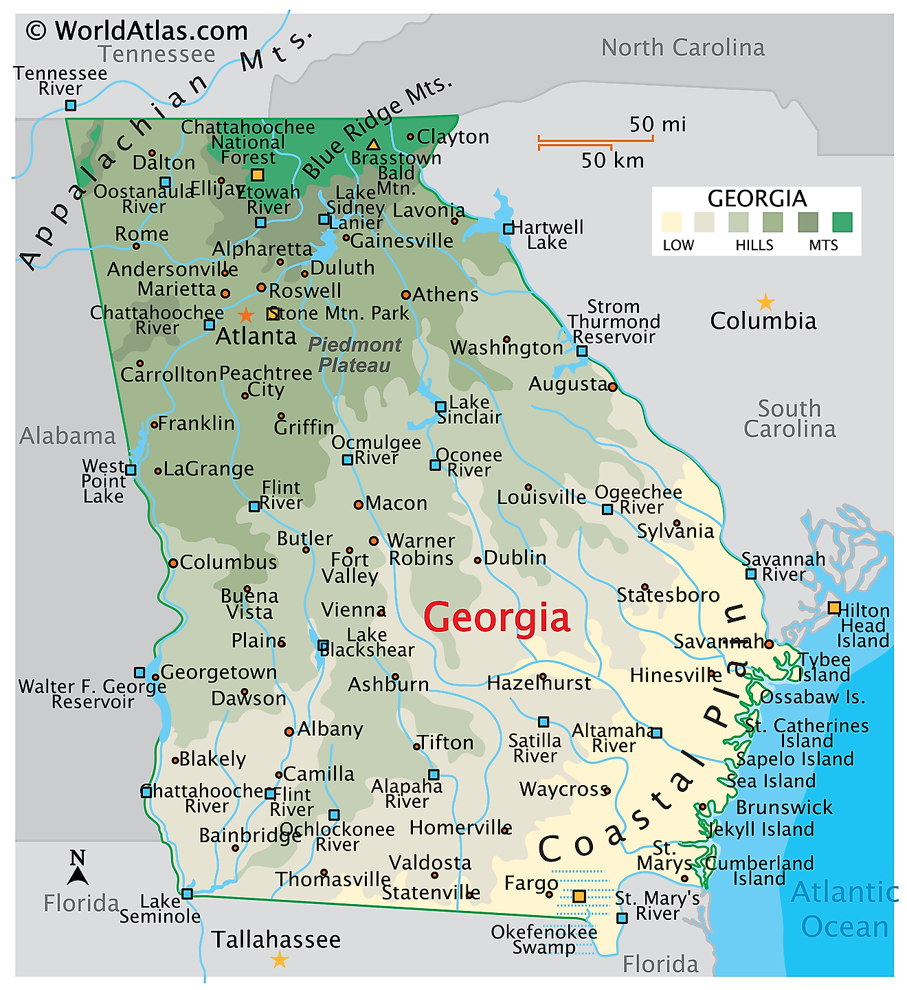 Northern Georgia Counties Map 6806