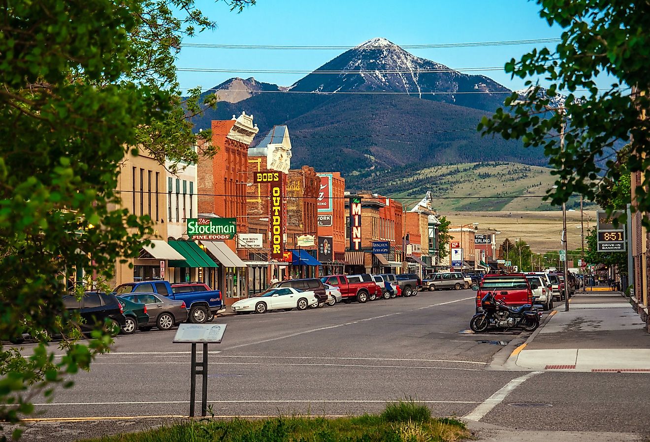 Historic center of Livingston, Montana. Image credit Nick Fox via Shutterstock