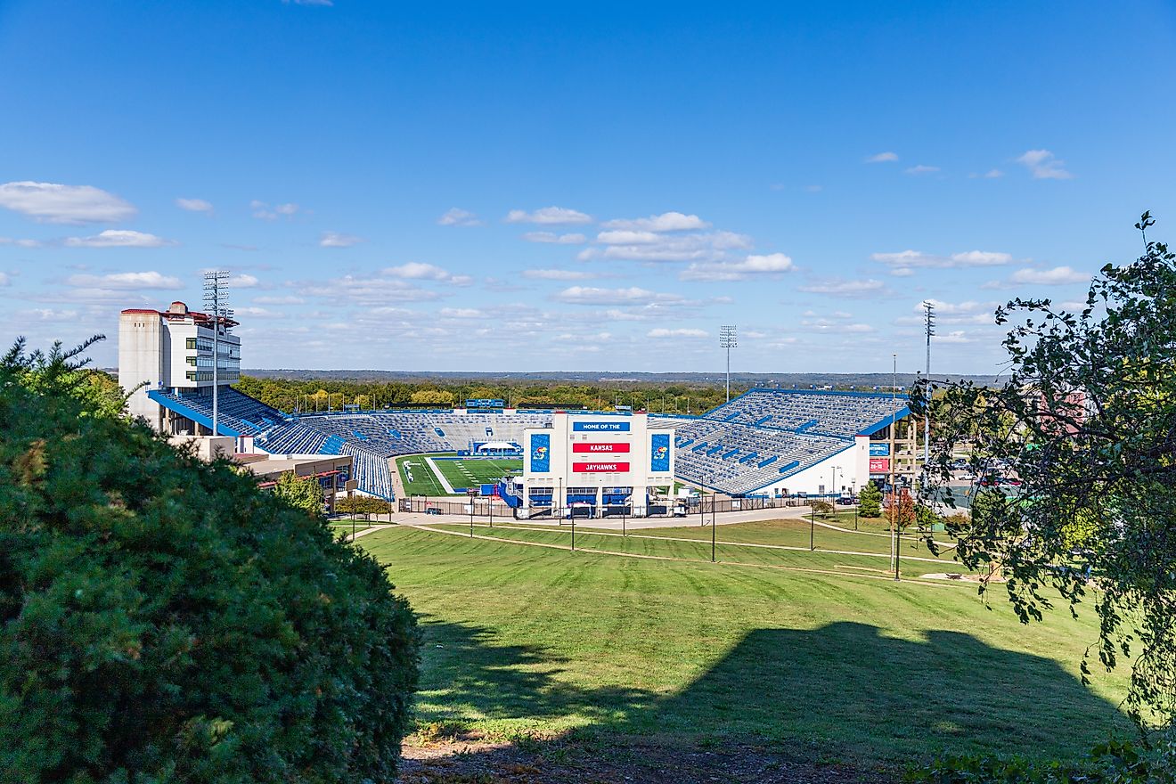 Crimson, yellow, and Blue: This is the best college town in Kansas. Image: Chad Robertson Media / Shutterstock. 