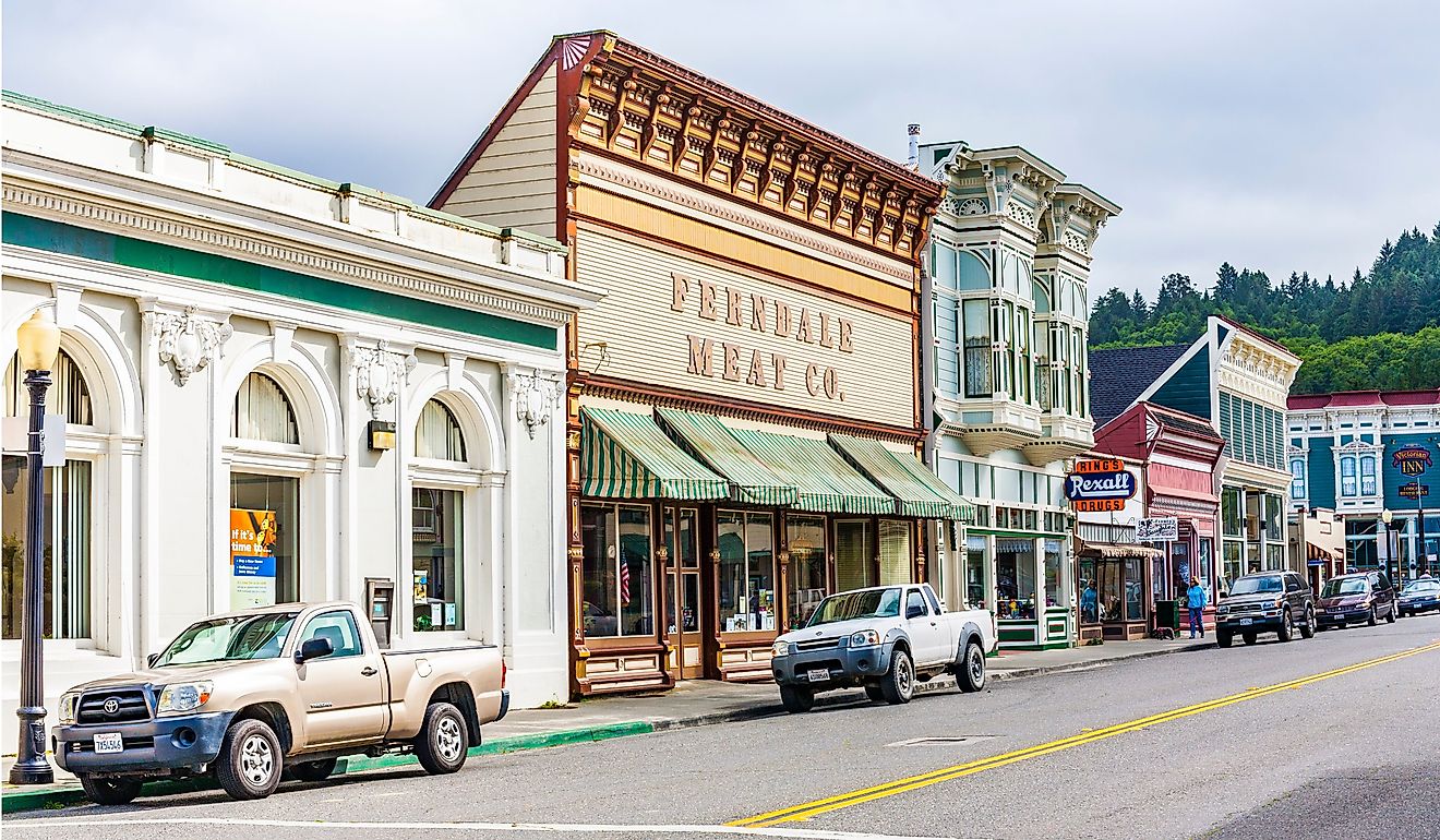 Victorian storefronts in Ferndale, USA. Editorial credit: travelview / Shutterstock.com