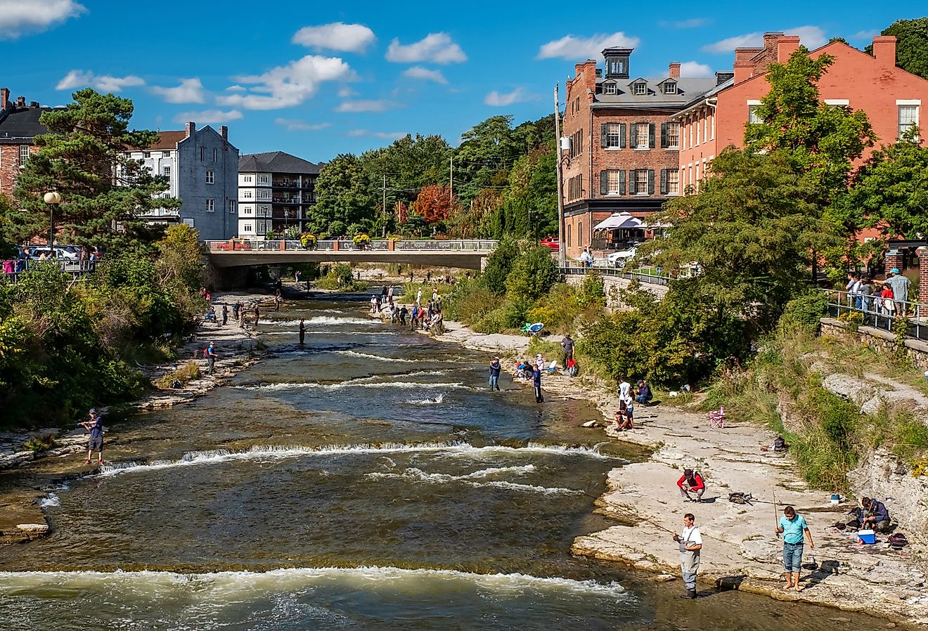 Ganaraska River in downtown Port Hope, Ontario. Image credit John Fader via Shutterstock