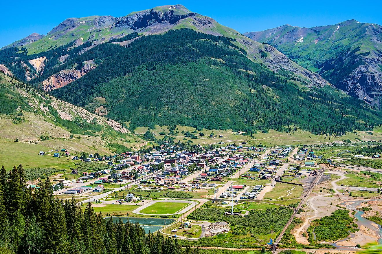 Small Rocky Mountain town of Silverton, Colorado.