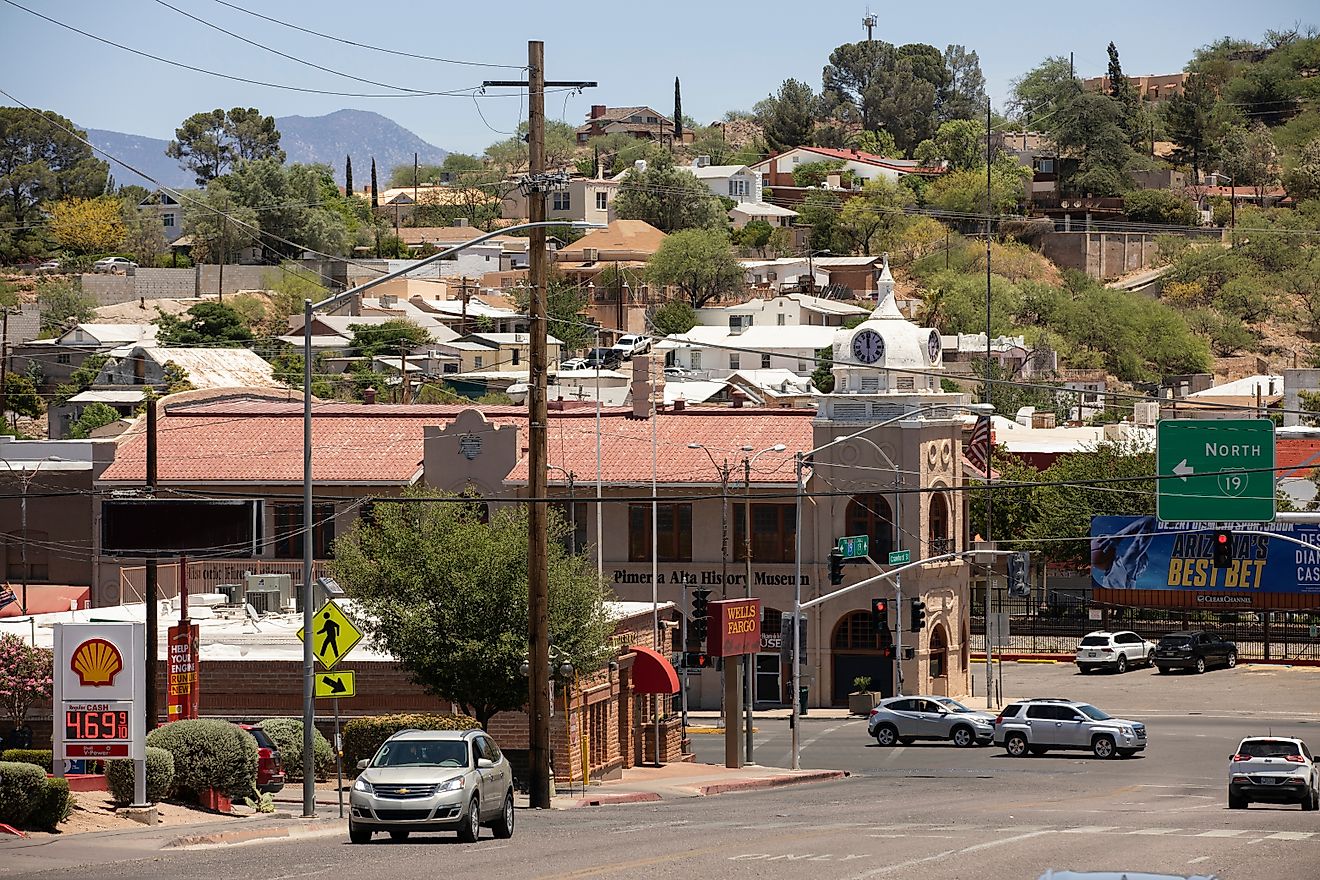 Afternoon sunlight shines on the historic urban core of downtown Nogales, Matt Gush / Shutterstock.com