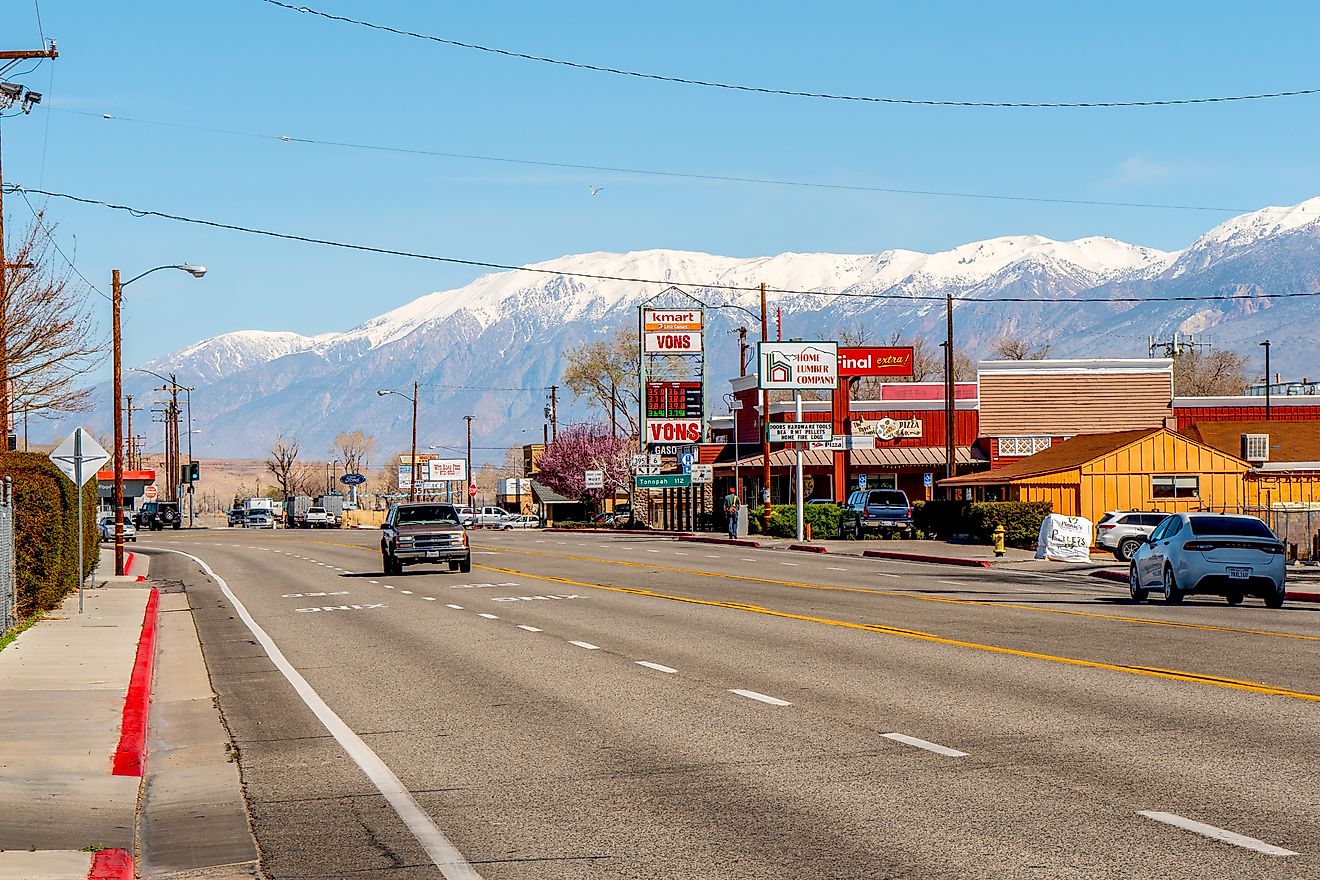 Street view in Bishop, California. Editorial credit: 4kclips / Shutterstock.com.