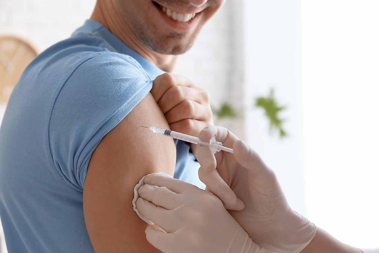 A patient receiving a vaccine. 