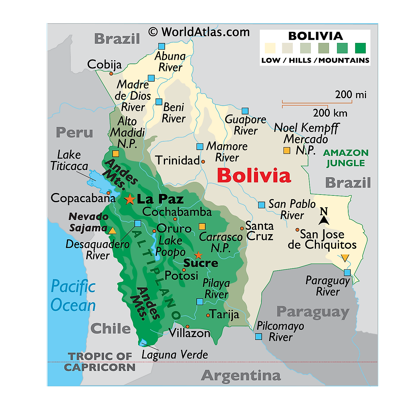 Bolivia Mapa Fisico Vector World Maps | My XXX Hot Girl