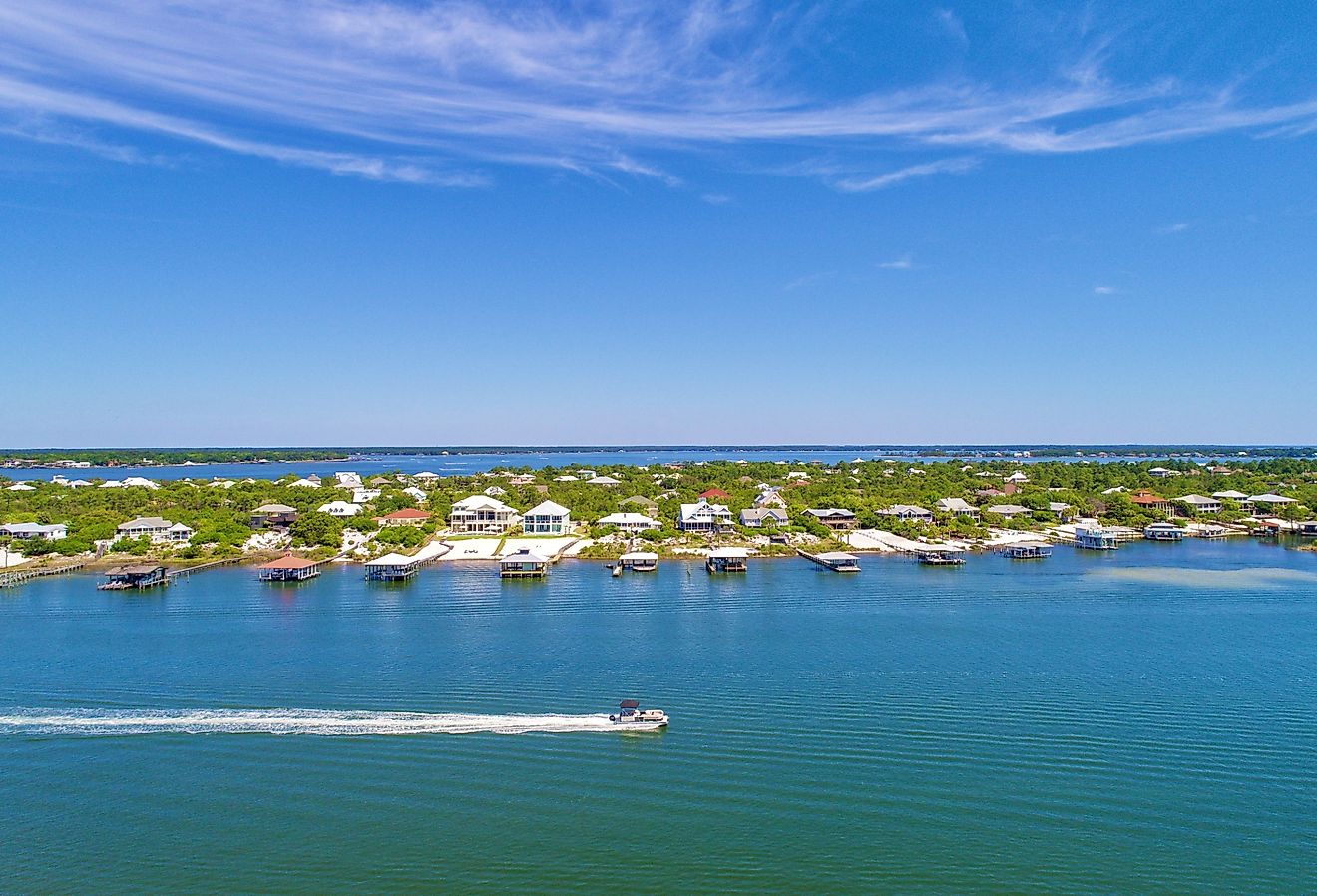 Aerial view of Ono Island, Alabama