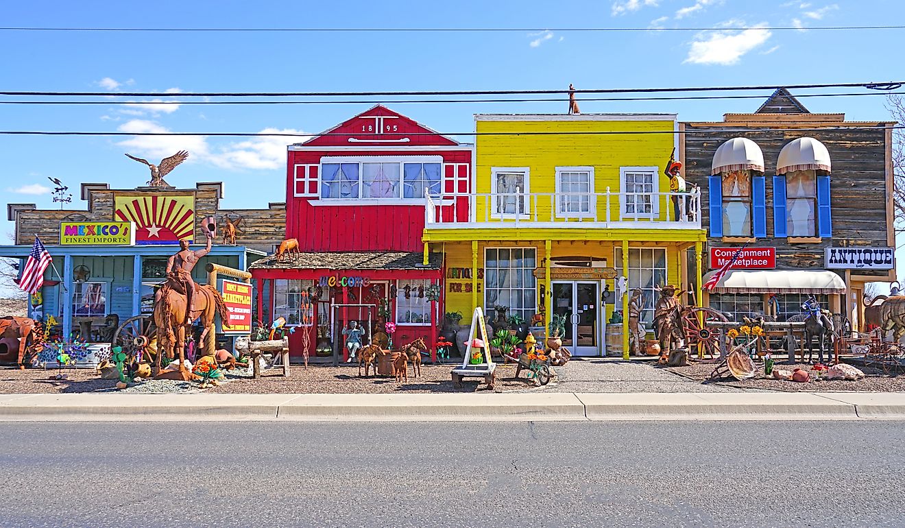 View of vintage signs in historic Old Town Cottonwood, in Yavapai County, Arizona. Editorial credit: EQRoy / Shutterstock.com