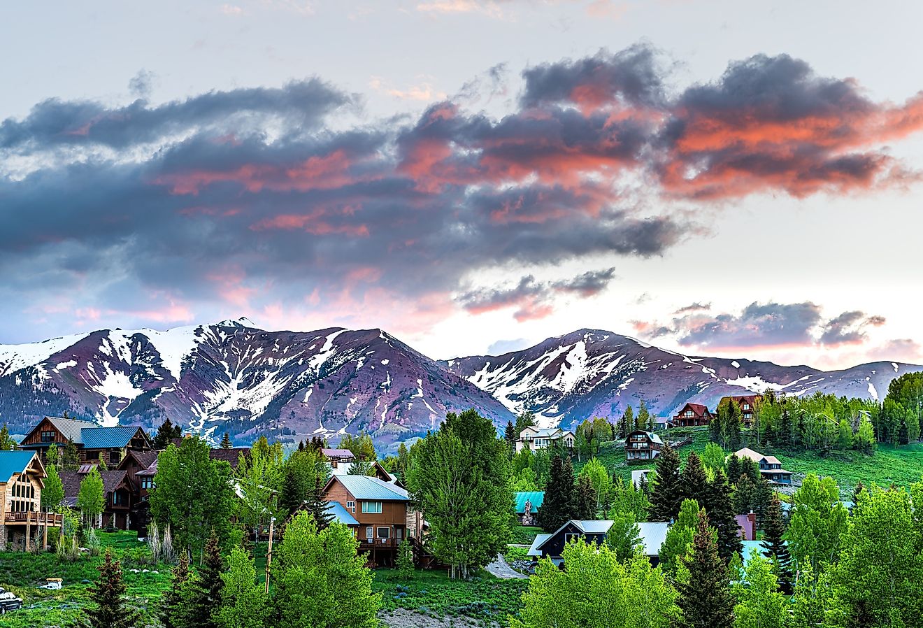 Cityscape of Crested Butte village, Colorado.