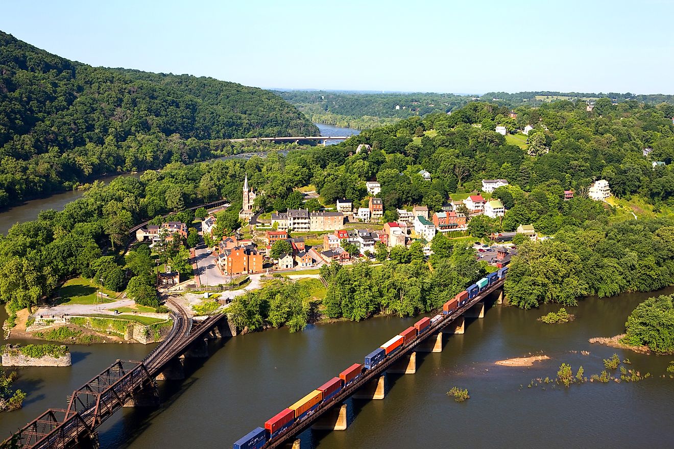 Aerial view of Harper's Ferry, West Virginia