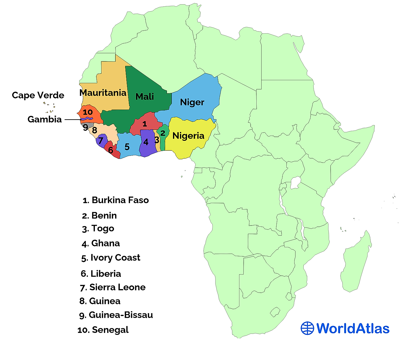 Africa Political Map Only Countries 0362