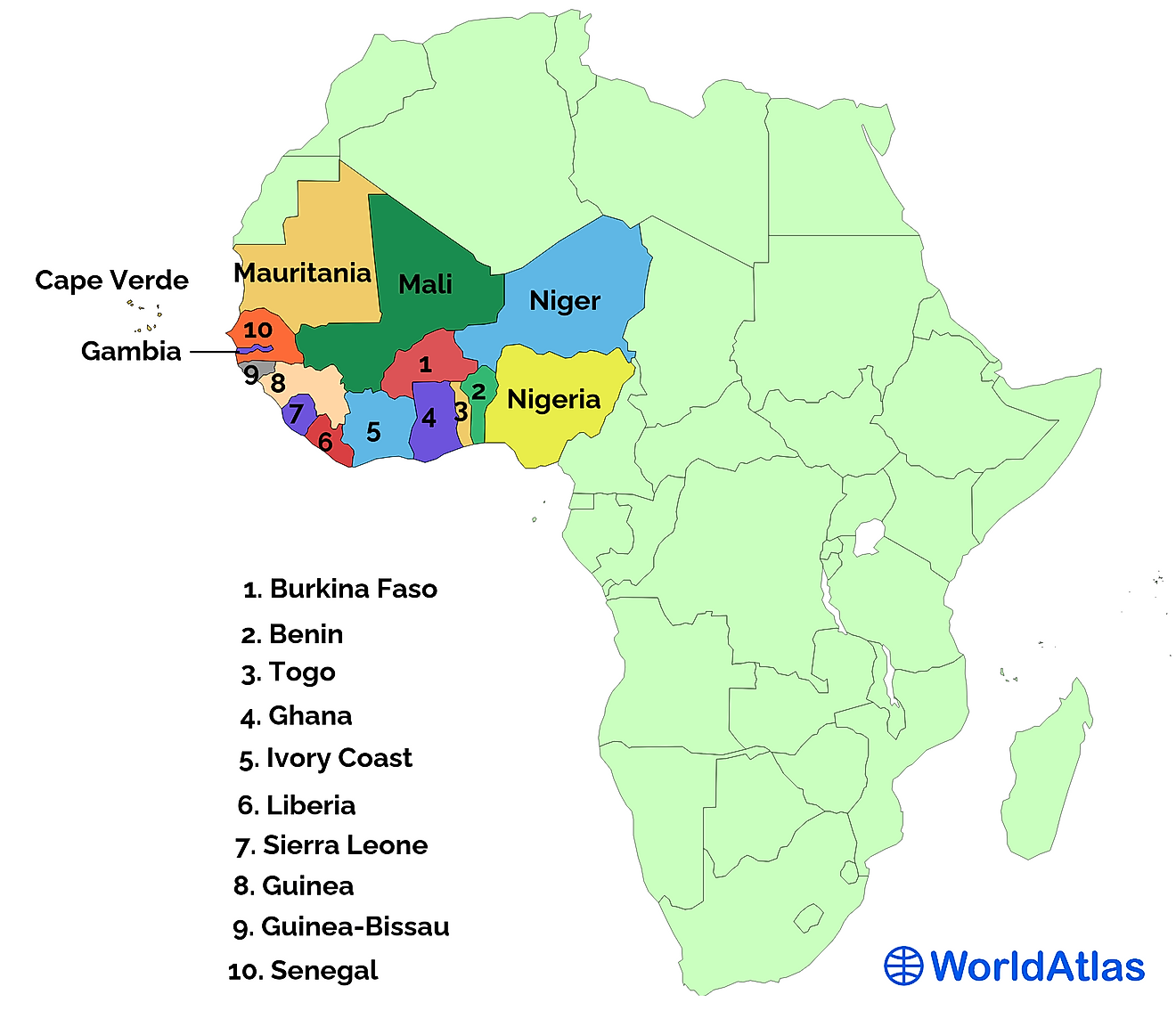 West African Countries WorldAtlas