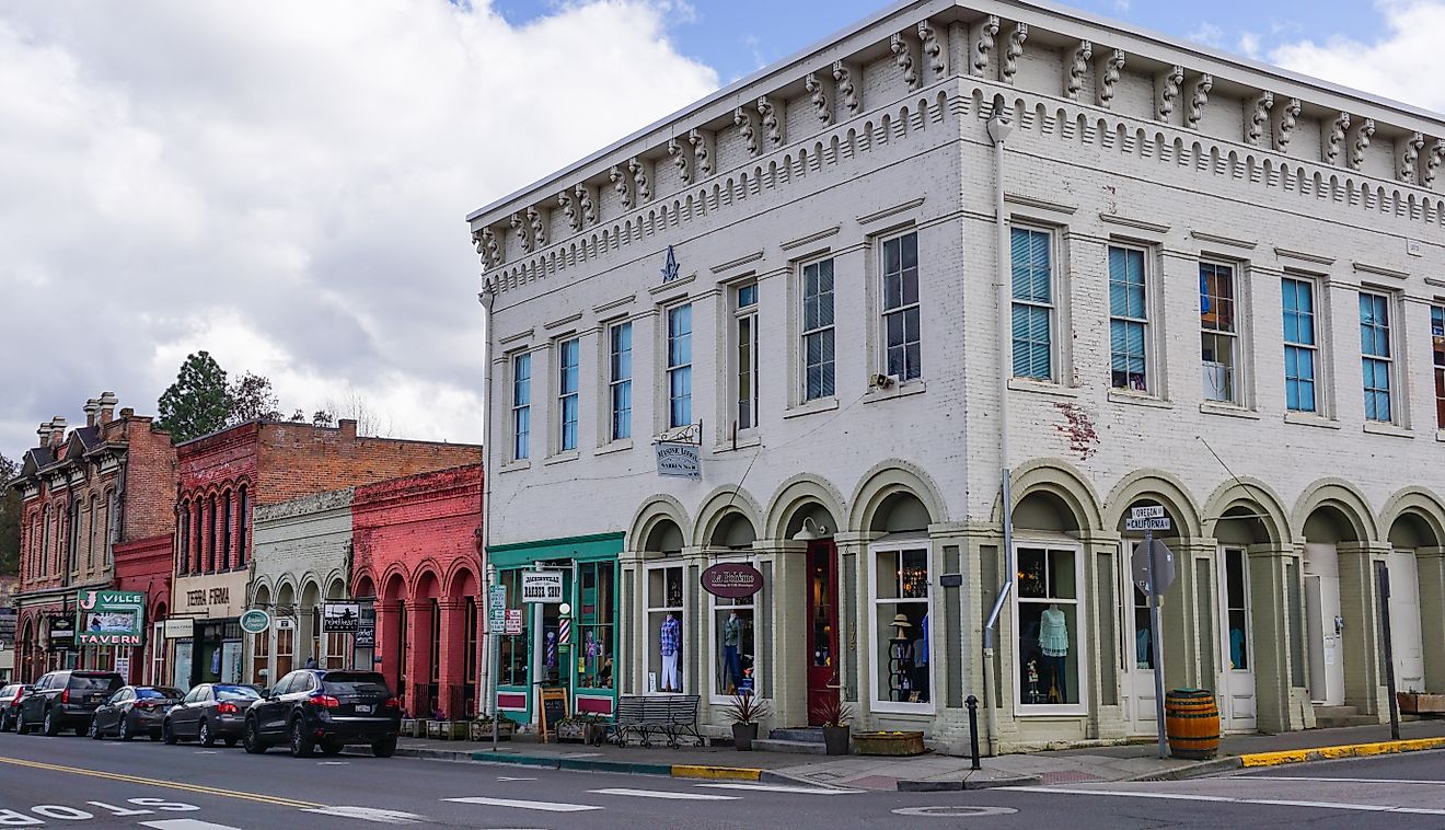 Downtown Historic District of Jacksonville, Oregon. Editorial credit: Underawesternsky / Shutterstock.com