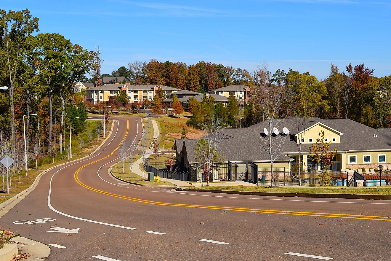 The road through Oxford, Mississippi.