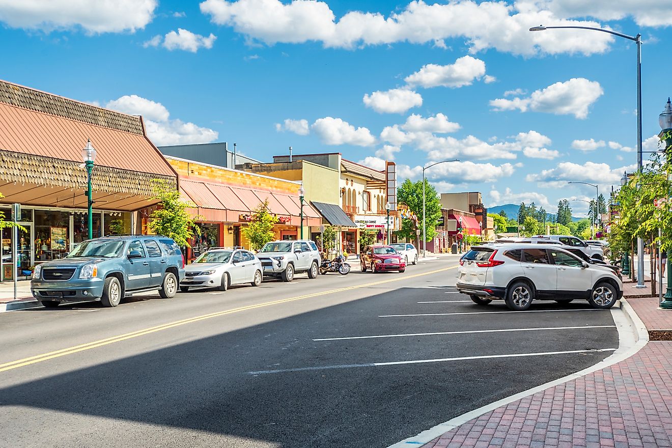 The Main Street in Sandpoint, Idaho.