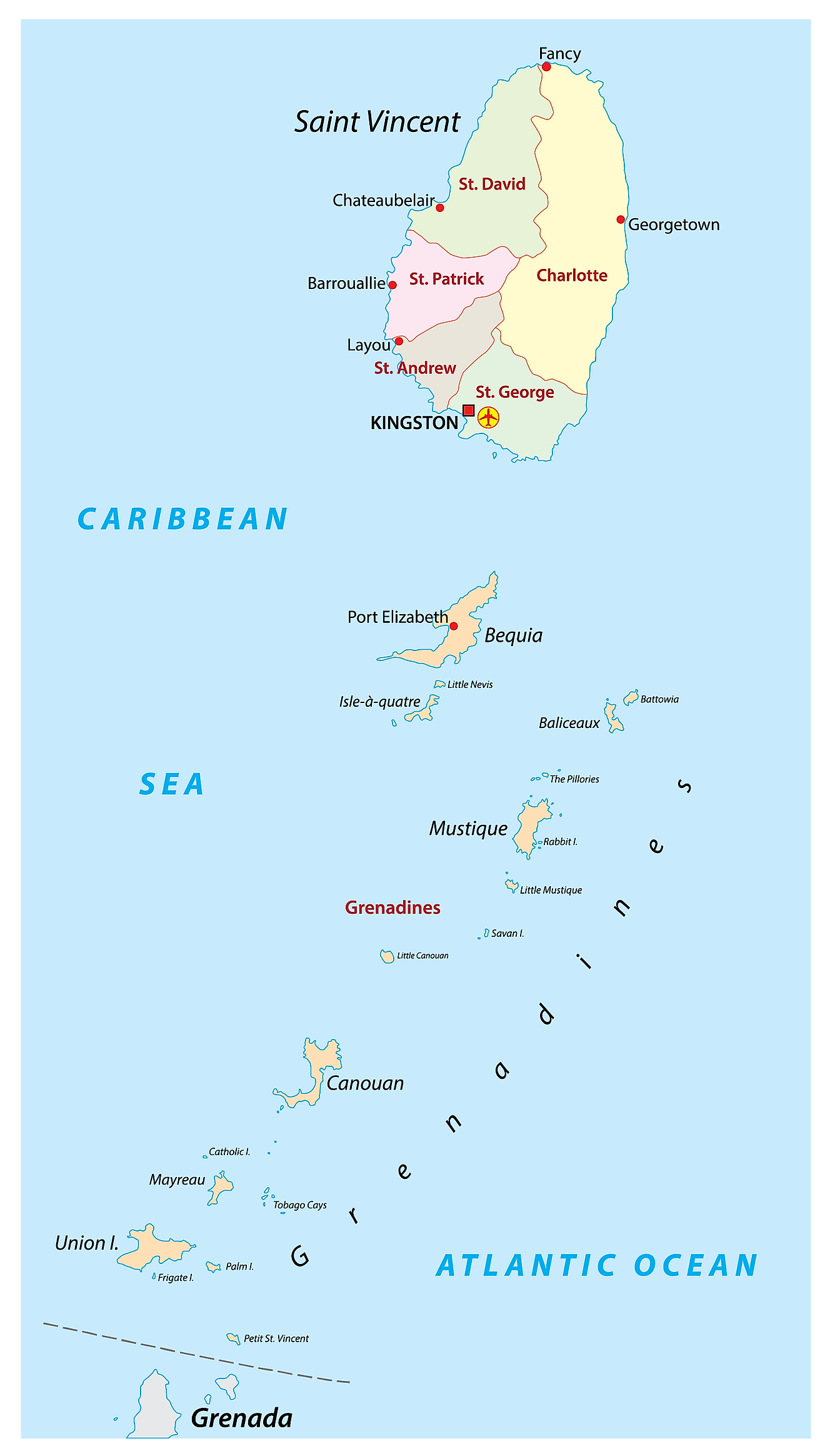 Parishes Of Saint Vincent And The Grenadines 