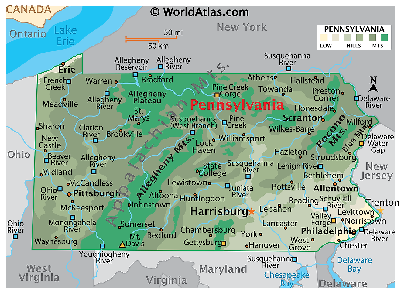 map of southeastern pa