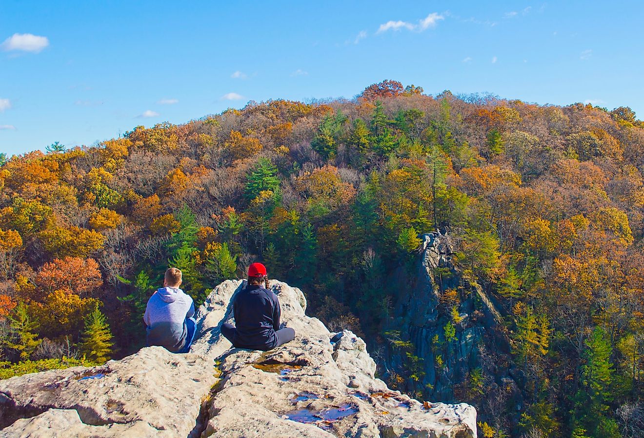 The King and Queen Seat at Rocks State Park in Jarrettsville, Maryland during the fall.