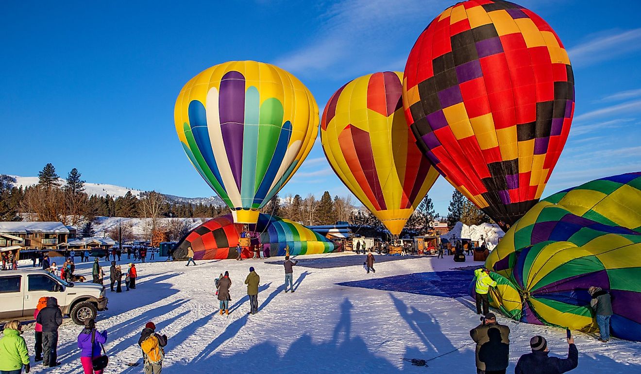 Hot air balloon festival in Winthrop, Eastern Washington. Image credit Oksana. Perkins via Shutterstock.