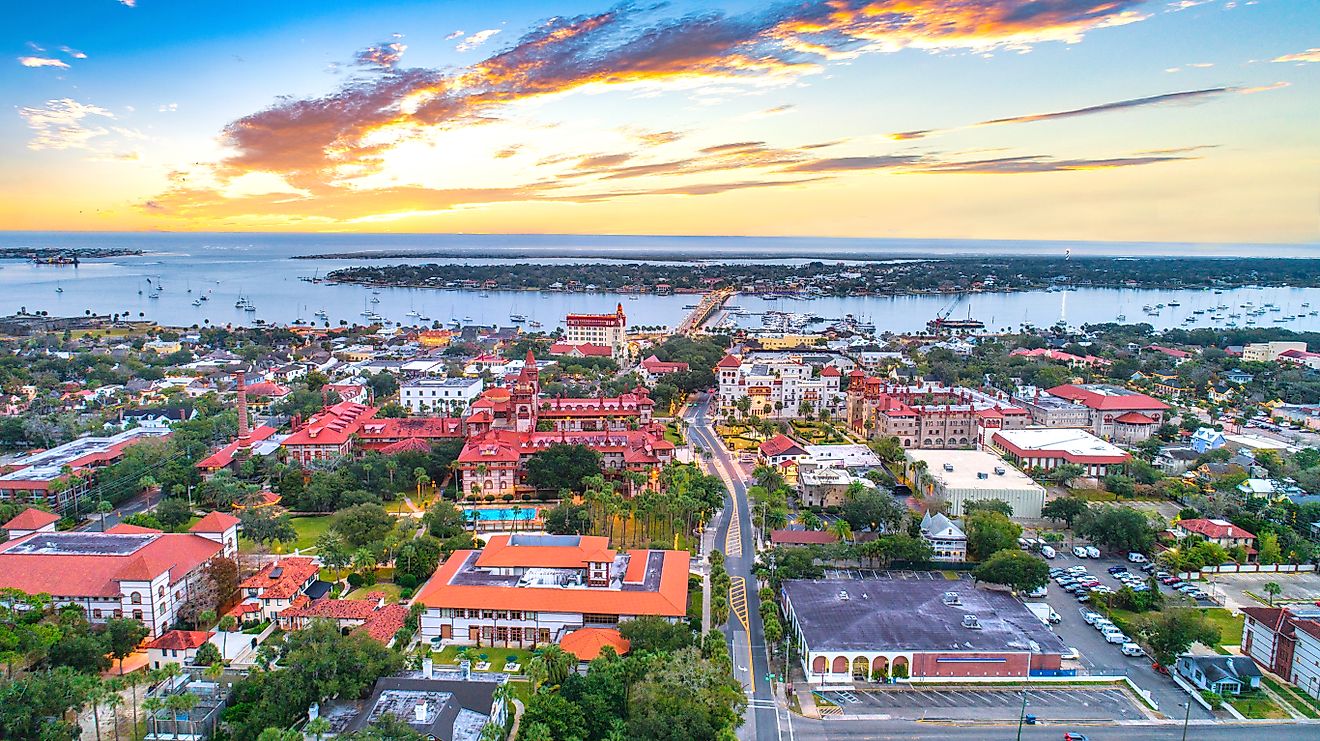 Aerial view of St. Augustine, Florida.