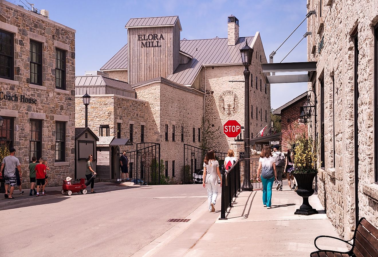 Downtown streets in Elora, Ontario, Canada. Image credit Vadim Rodnev via Shutterstock