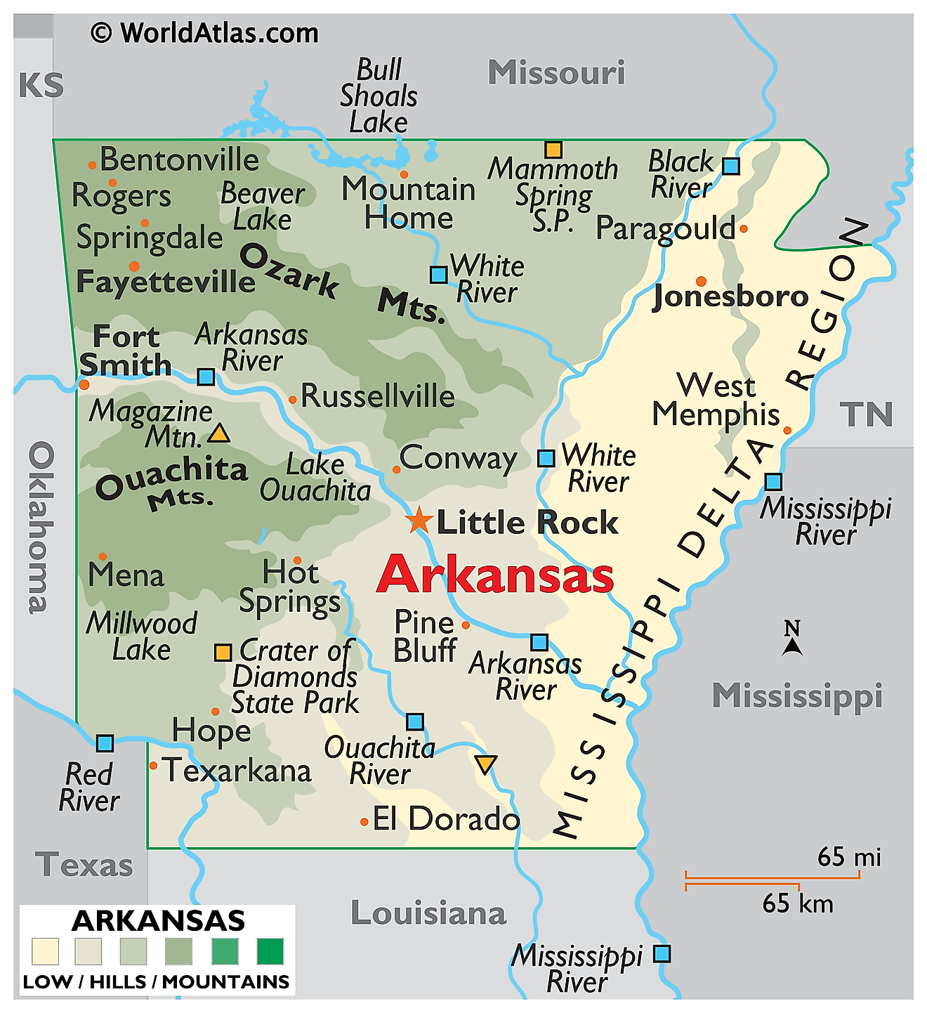 Mapas de Arkansas Atlas del Mundo