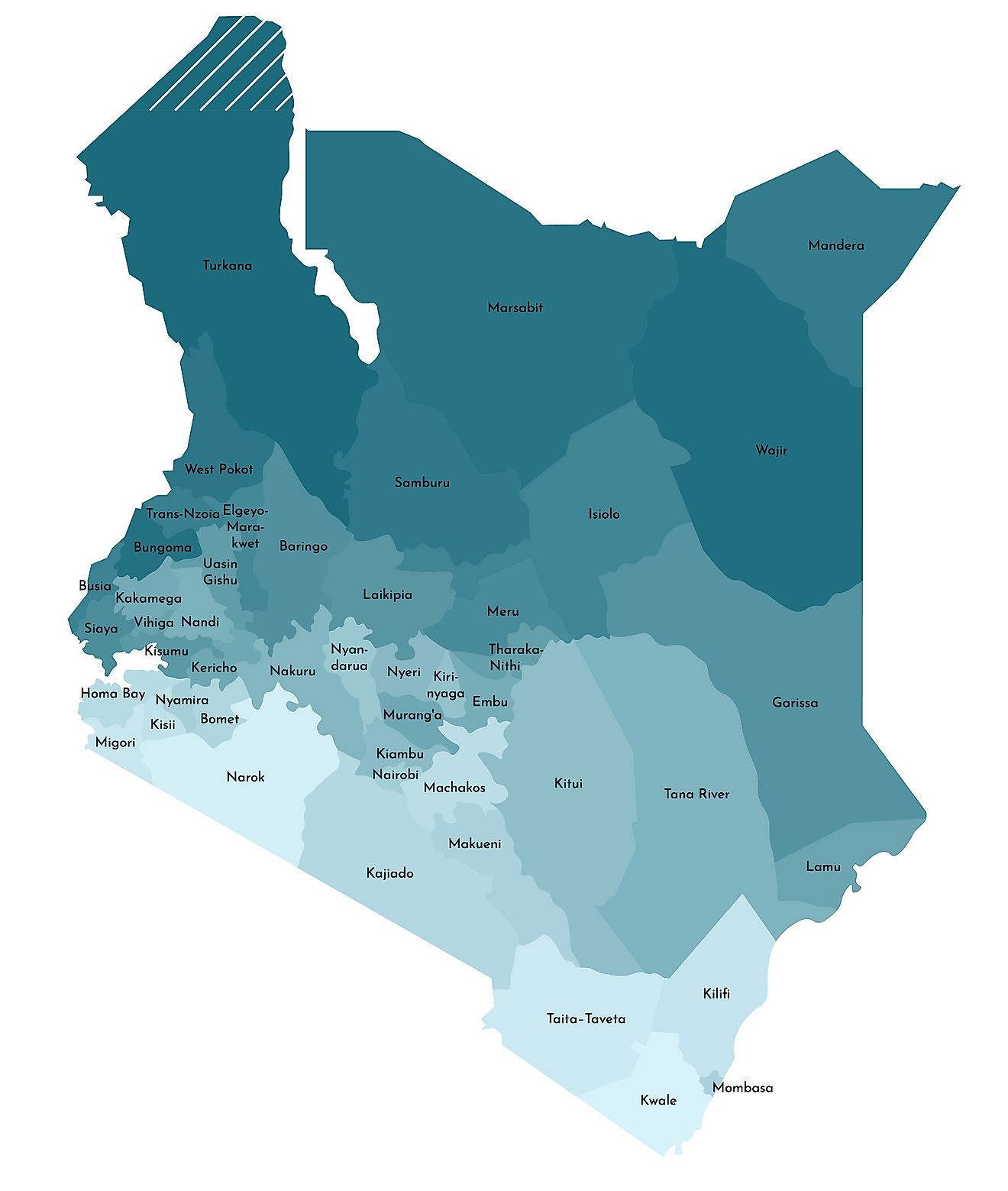 Counties Of Kenya Map 