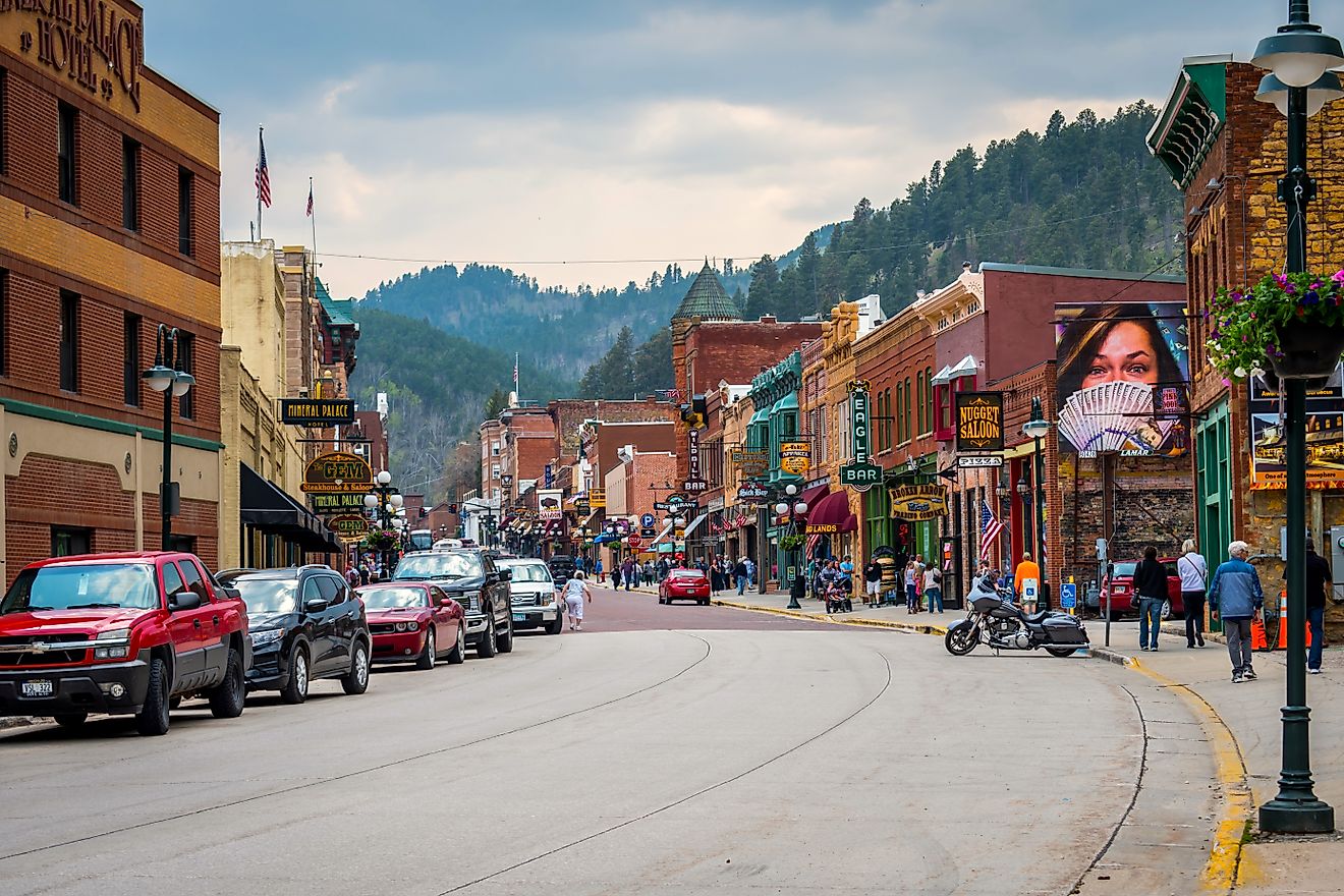 Main Street in Deadwood, South Dakota. Editorial credit: Cheri Alguire / Shutterstock.com.