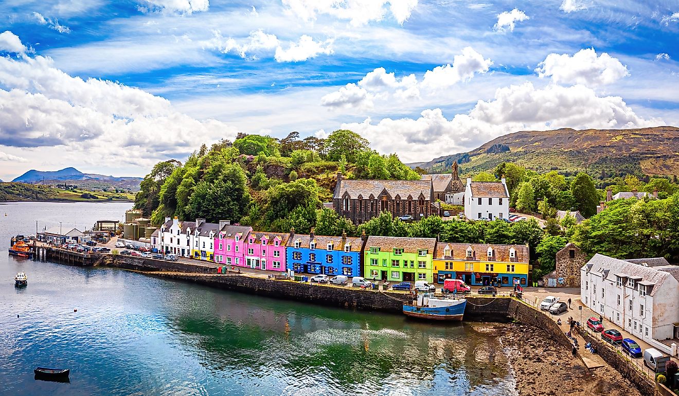 Colorful houses of Portree, Isle of Skye, Scotland, UK.